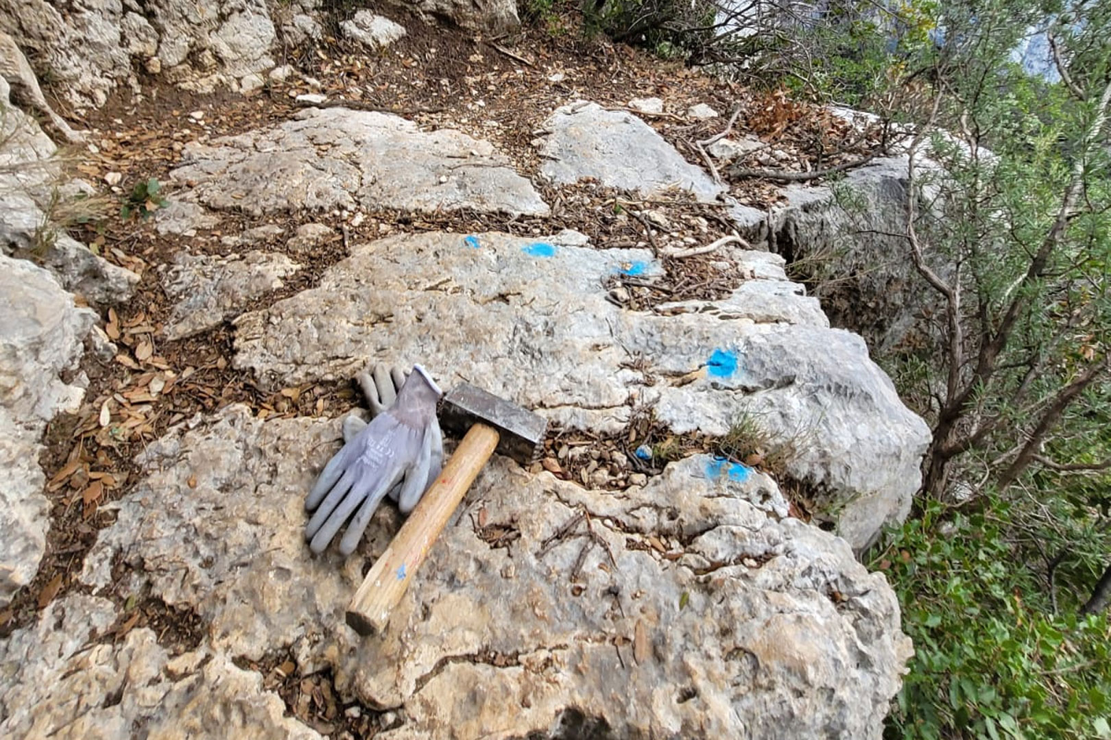 Bouchardage de balisage sauvage sur le plateau du Cengle