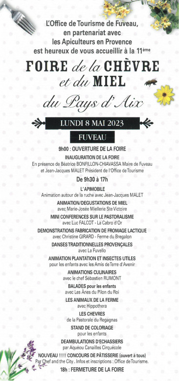 Foire chevre miel Fuveau programme