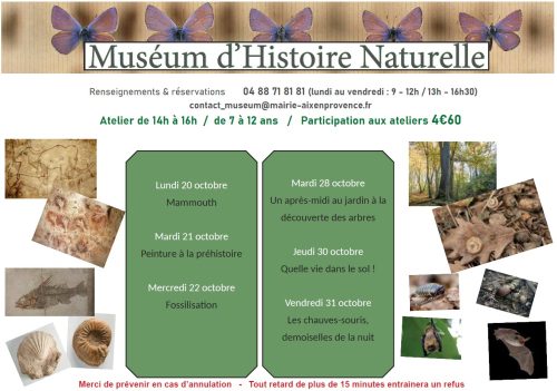 Ateliers pédagogiques du Muséum d’Histoire Naturelle – Vacances de la Toussaint