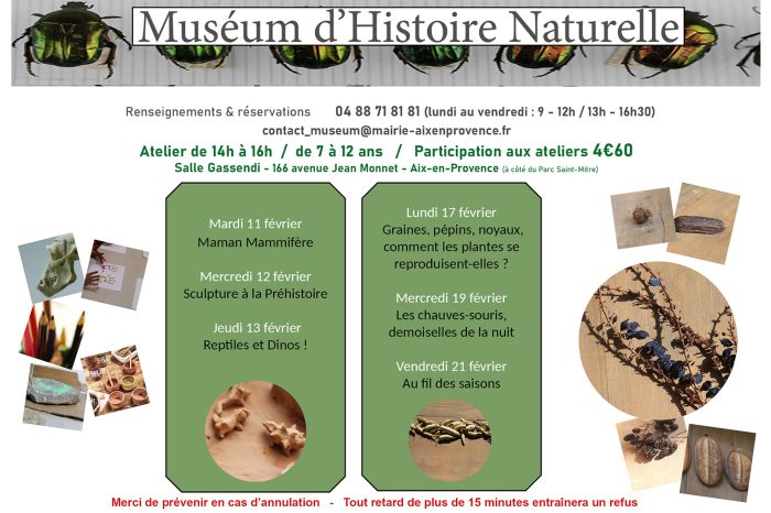 février-2025-Museum Ateliers pédagogiques du Muséum d’histoire naturelle – vacances de février 2025